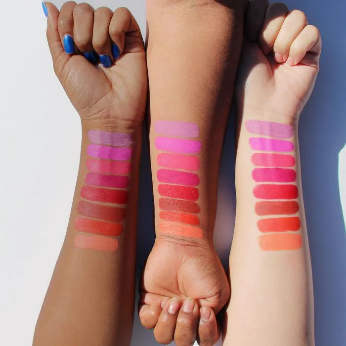 They swatch on different skin tones. Swatches
