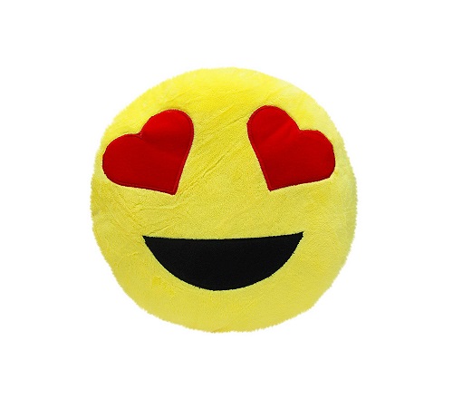 Emoji heart eyes pillow