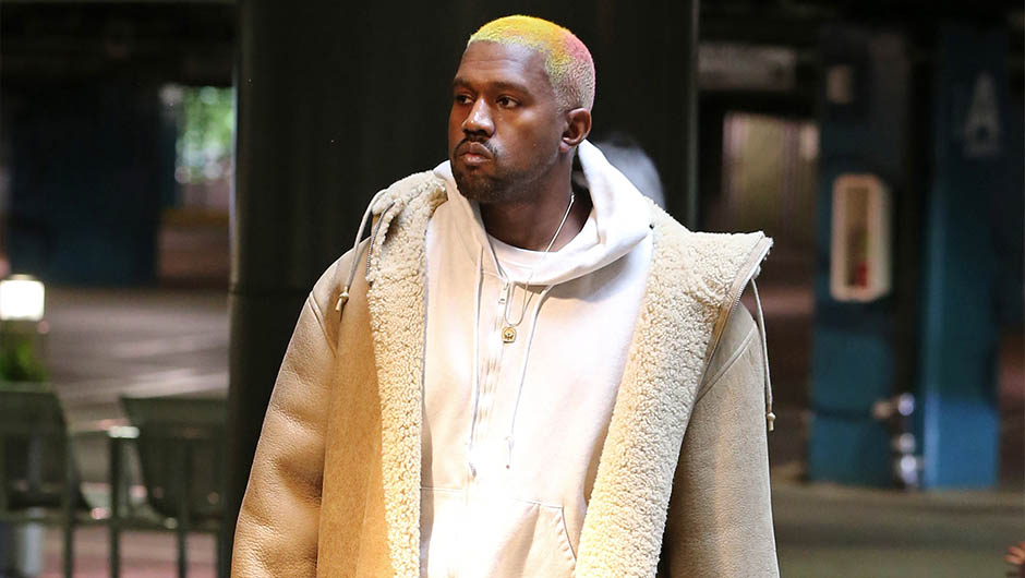 Kanye West yellow pink hair