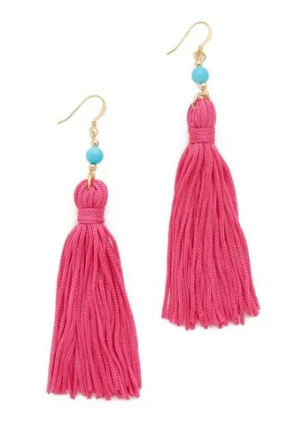 Kenneth Jay Lane Bead & Tassel Earrings