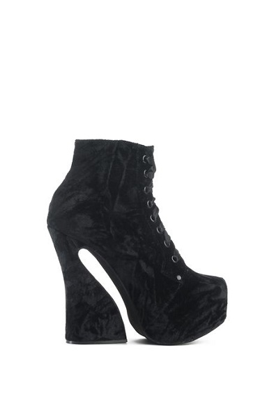 Jeffrey Campbell The Carita Platform Wedged Lace-up Booties in Black