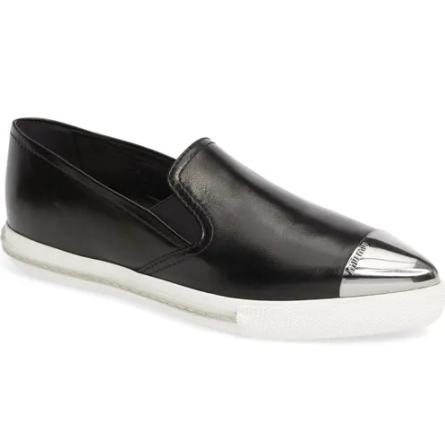 Miu Miu Metal Cap Toe Skate Sneaker