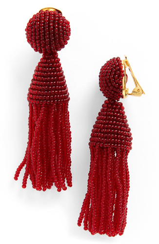 Oscar de la Renta Classic Short Tassel Drop Earrings