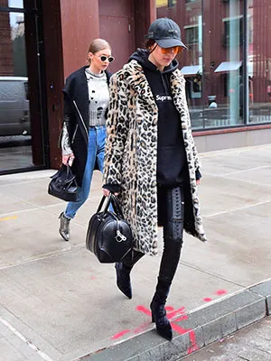 Bella Hadid hoodie coat