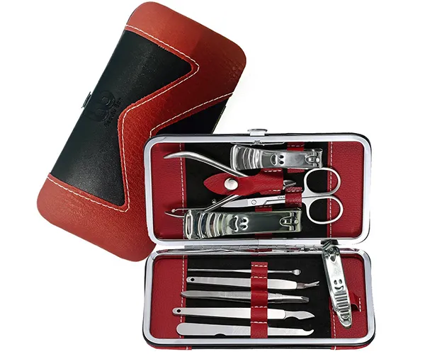Manicure, Pedicure Kit, Nail Clippers Set of 10, Stainless Steel Manicure Tools Kit with Portable Travel Case, All in One Beauty Care Tools, By Beauty Bon