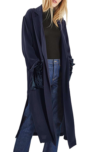 TOPSHOP Velvet Pocket Duster Coat TOPSHOP