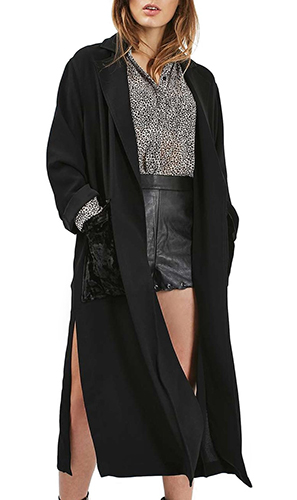 Velvet Pocket Duster Coat TOPSHOP