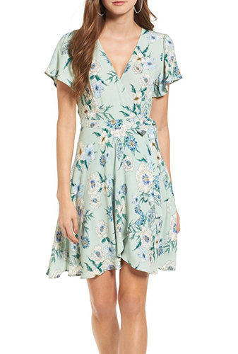 ASTR Floral Print Wrap Dress