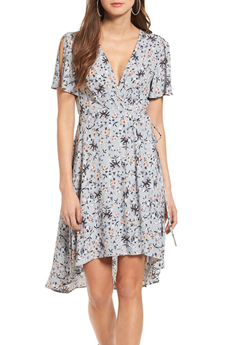 Adeline Floral Print Wrap Dress ASTR THE LABEL