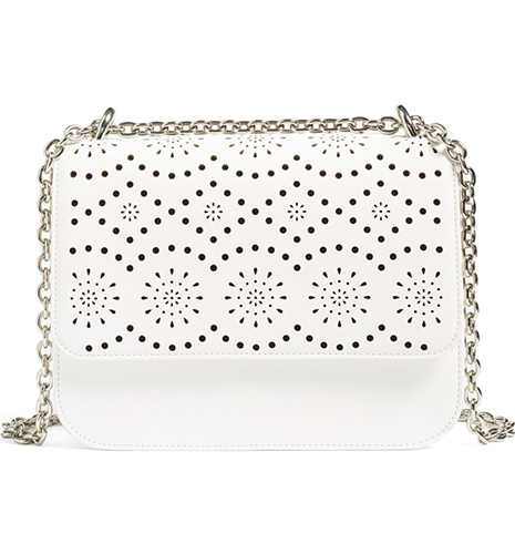 Dahlia Perforated Faux Leather Shoulder Bag