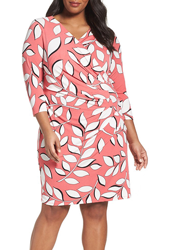 Faux Wrap Dress ADRIANNA PAPELL