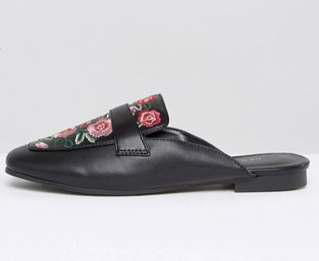 New Look Floral Embroidered Loafer Mule