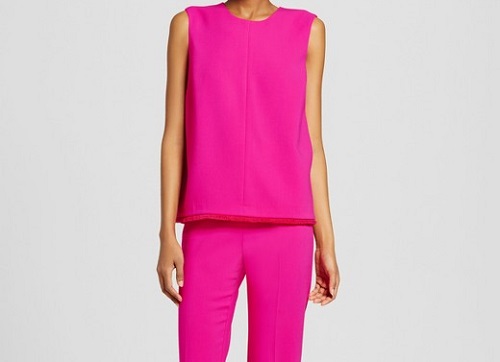 womens fuchsia twill tank top victoria beckham for target