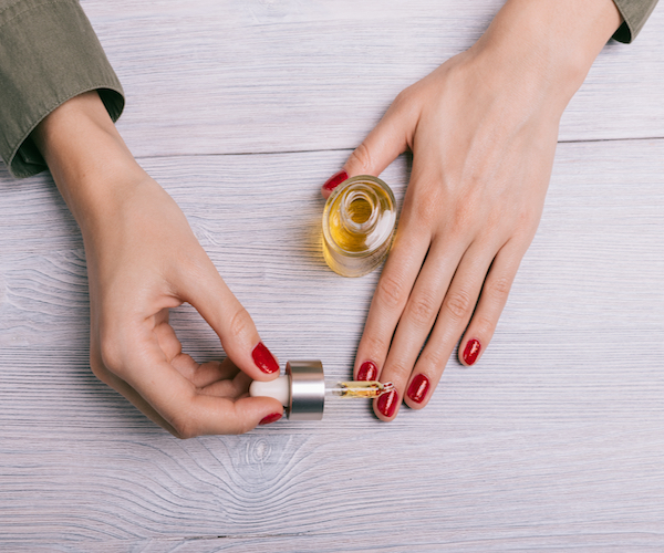 woman doing nails