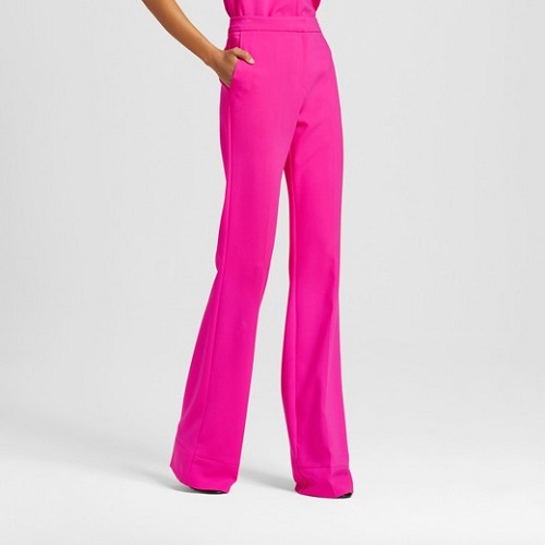 womens fuchsia twill flared trouser victoria beckham for target