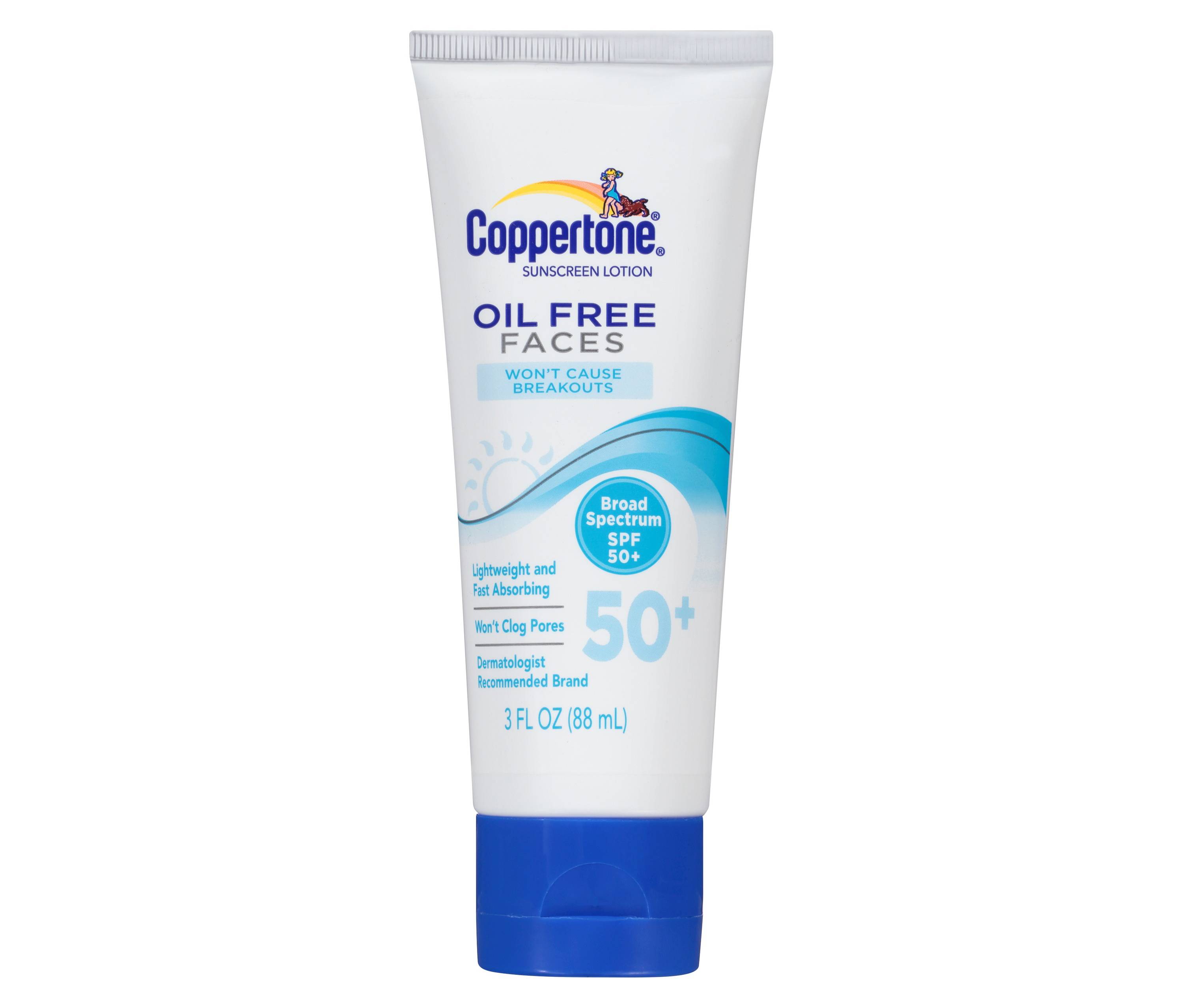 Coppertone Oil Free Faces Lotion - SPF 50 Sunscreen