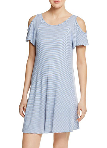 AQUA Cross Back Cold Shoulder Dress