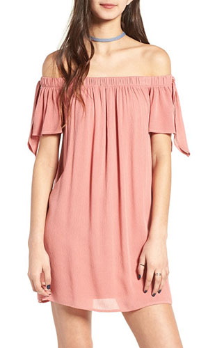 Off the Shoulder Shift Dress