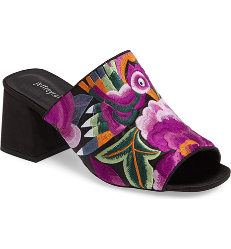 Perpetua Embroidered Open-Toe Mule