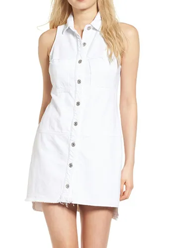 Released Hem Denim Shirtdress