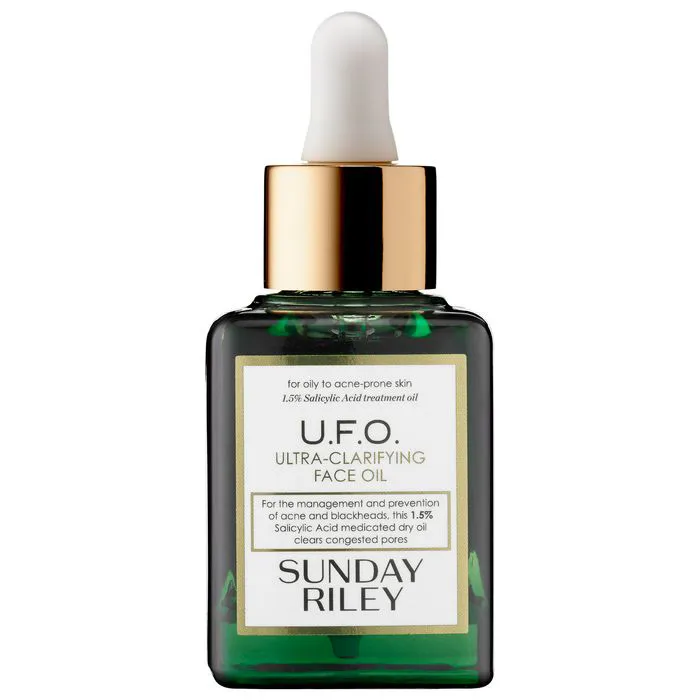 Sunday Riley UFO Face Oil for clear, radiant skin.