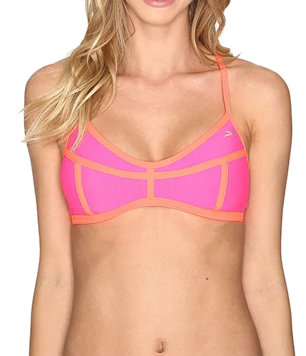 Speedo Color Block Tie Back Top