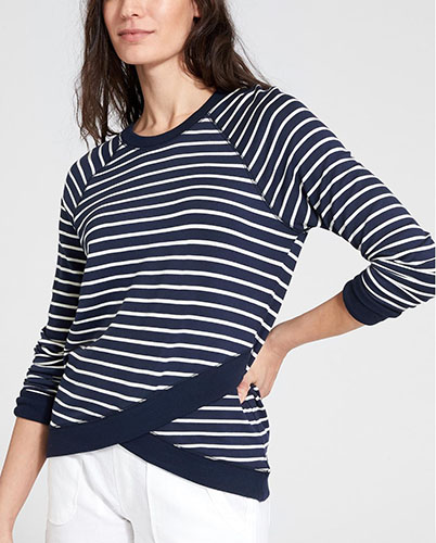 Stripe Criss Cross Sweatshirt