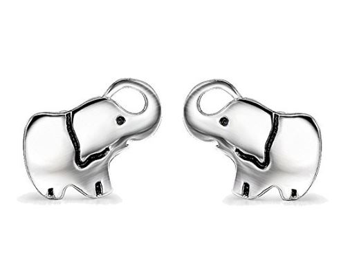 YFN Ladies Lovely Cute Jewelry Gift Silver Good Lucky Elephant Stud Earrings Charms
