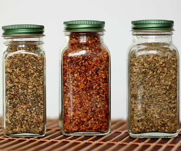 Seasonings in jars