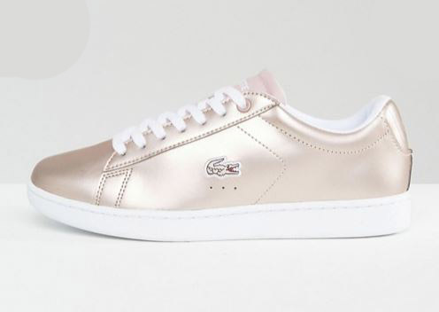 lacoste rose gold sneakers