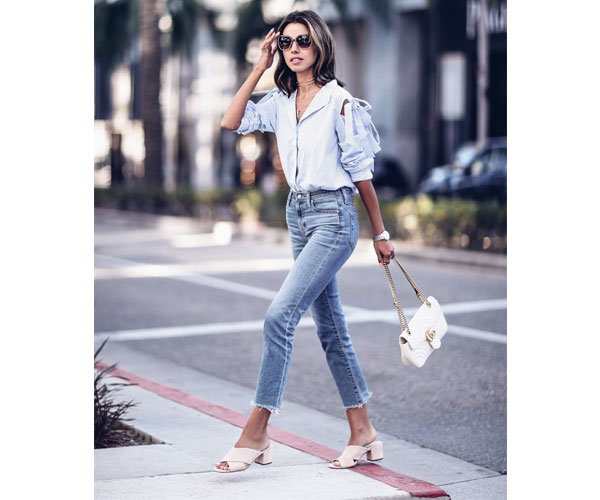 viva luxury high waisted jeans outfit