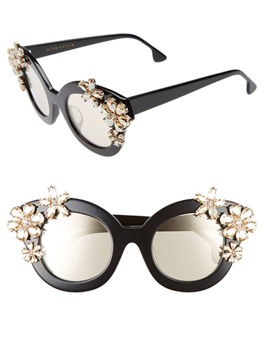 Madison Floral 46mm Special Fit Embellished Cat Eye Sunglasses