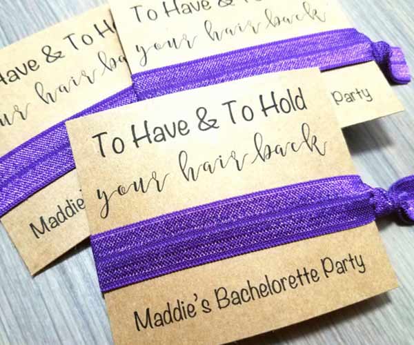Hair Ties bachelorette party favors