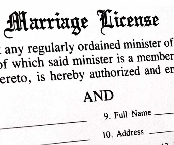 marriage license