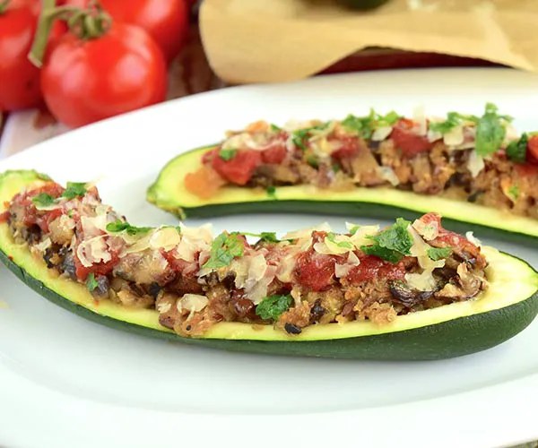 Sausage & Quinoa Stuffed Zucchini gluten-free recipes