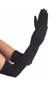adult extra long black gloves