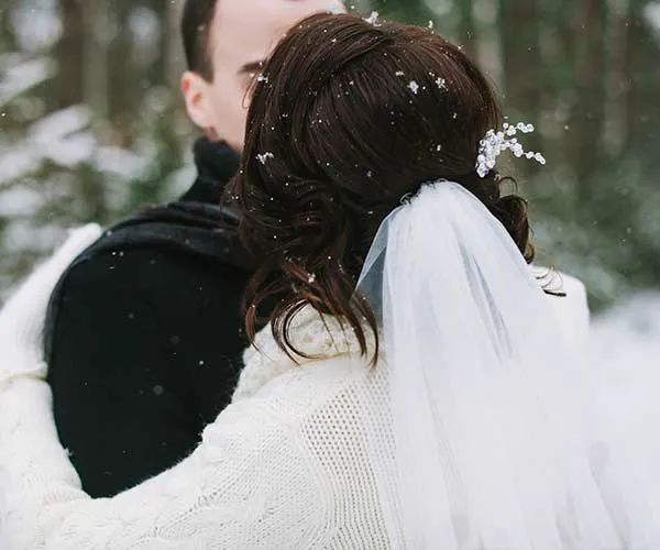 snowy wedding