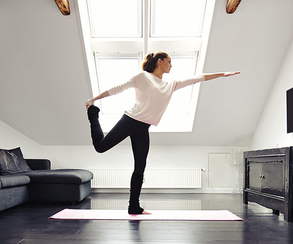 woman doing yoga