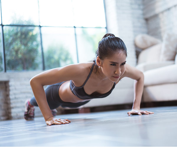 woman doing push up