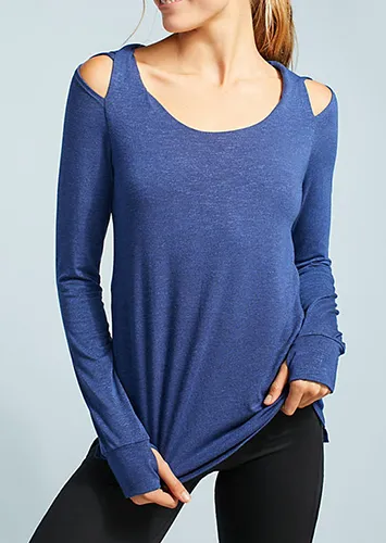 Splendid Hooded Open-Shoulder Sweatshirt