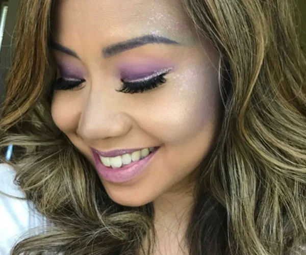woman bright makeup