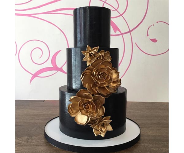 all-black wedding cake