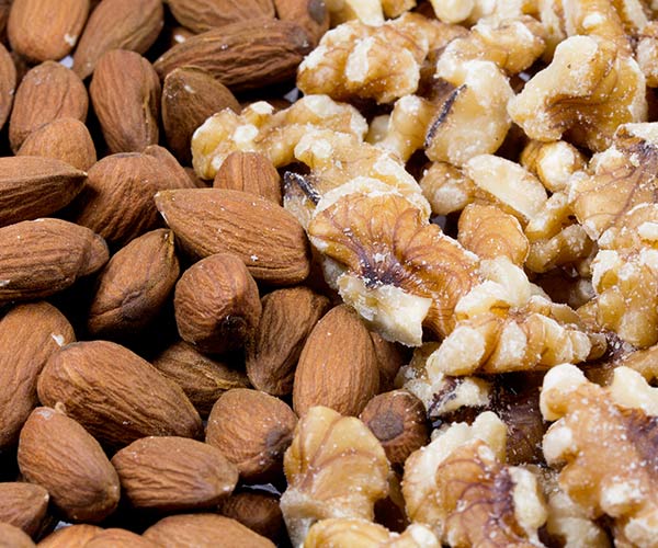 walnuts and almonds