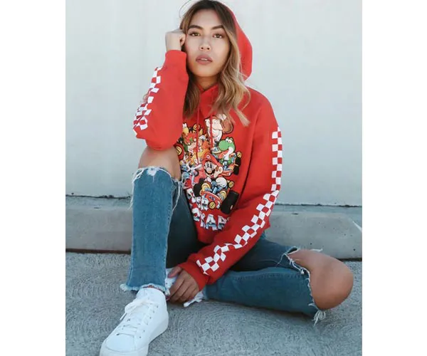 Forever 21 x Super Nintendo red hoodie