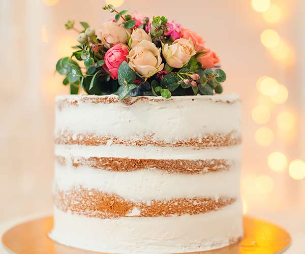 naked wedding cake
