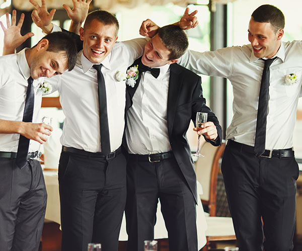 Groom and friends