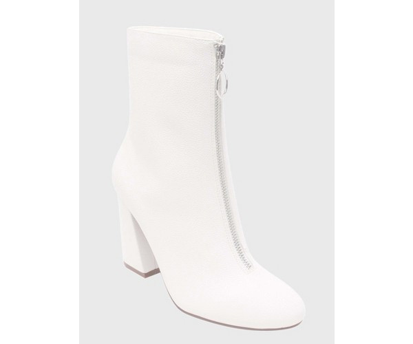 white boots zip front