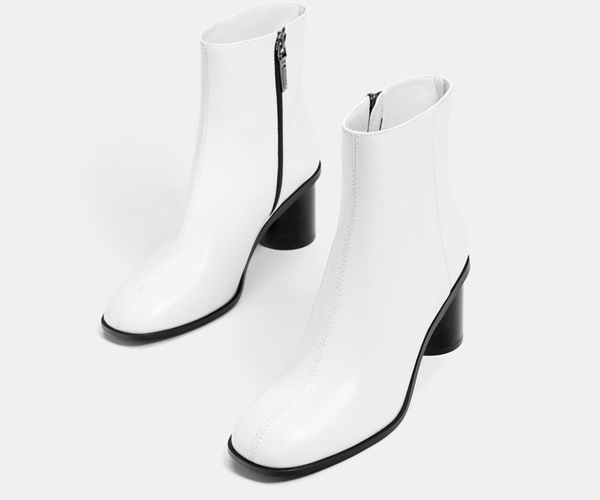 white boots block heel