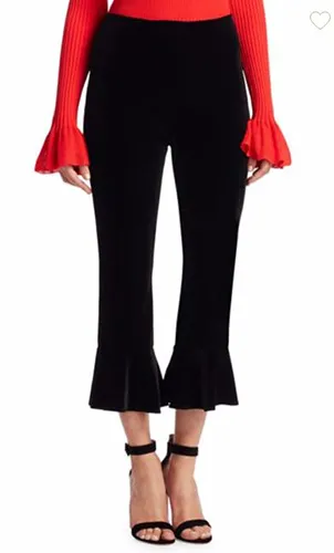 Scripted Velvet Ankle Pants