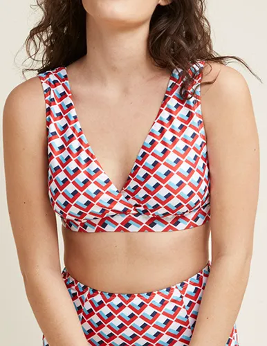 Sunrise Swim Swimsuit Top in Geo